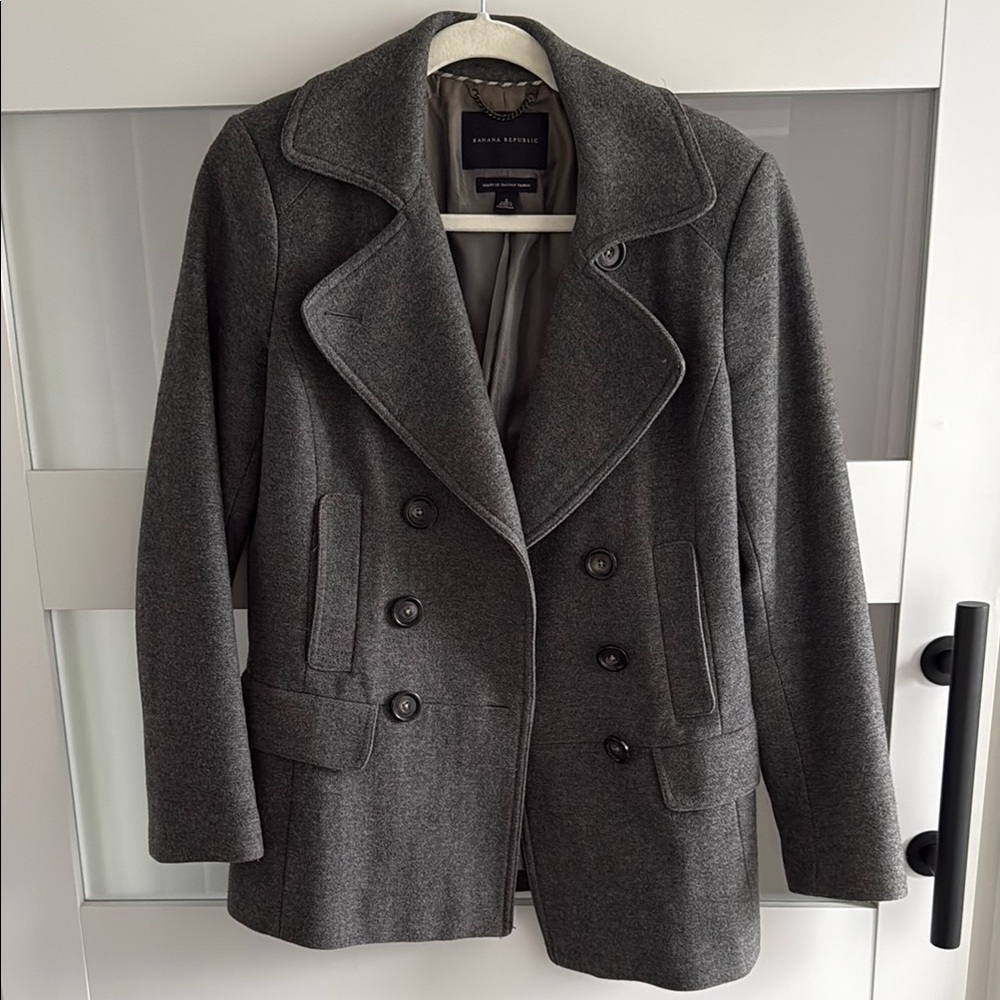 Gray Double-Breasted Women's Coat